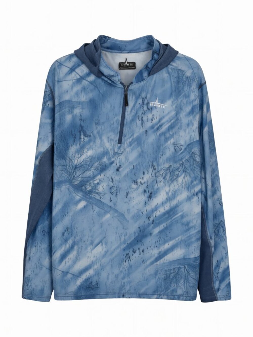 Habit Blue Patterned Hooded Sweatshirt 2XL